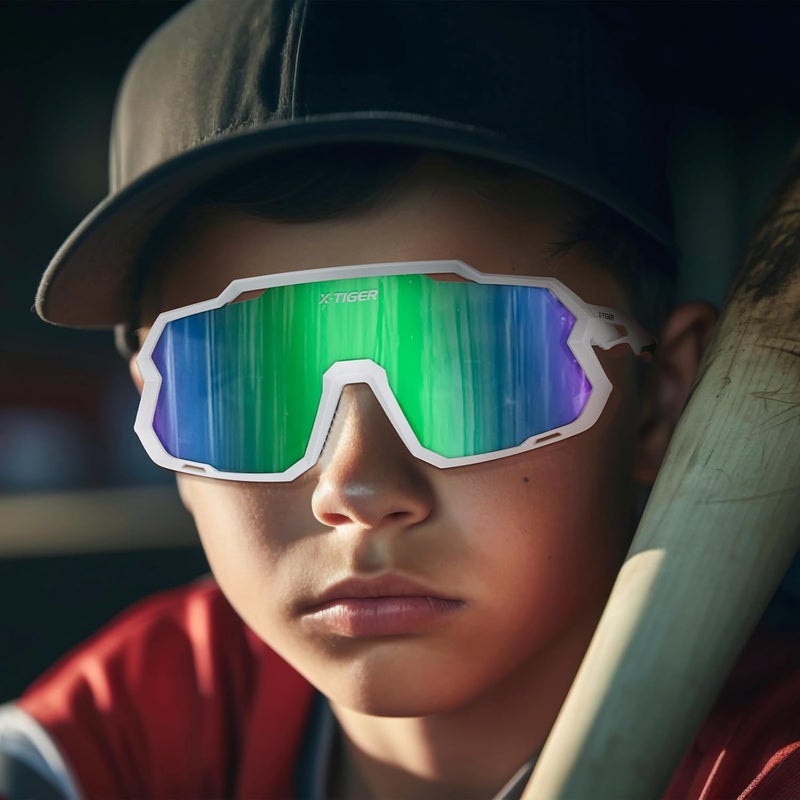 Xtiger Kids Sunglasses Polarized Youth Baseball Sunglasses for 8-14 boys girls UV400 Sports Softball Cycling Glasses - Image 2